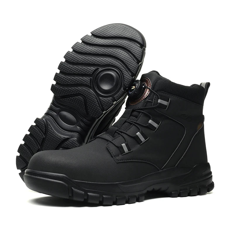 Steel Toe  Non Slip Work Shoes Man Puncture Proof Protective Work Safety Boots