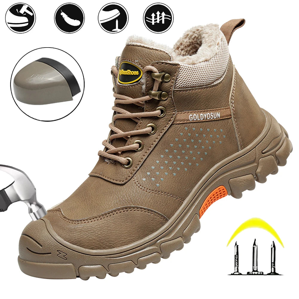 Steel Toe Work Boots Anti-Slip & Waterproof