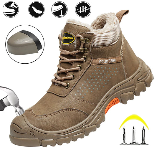 Steel Toe Work Boots Anti-Slip & Waterproof