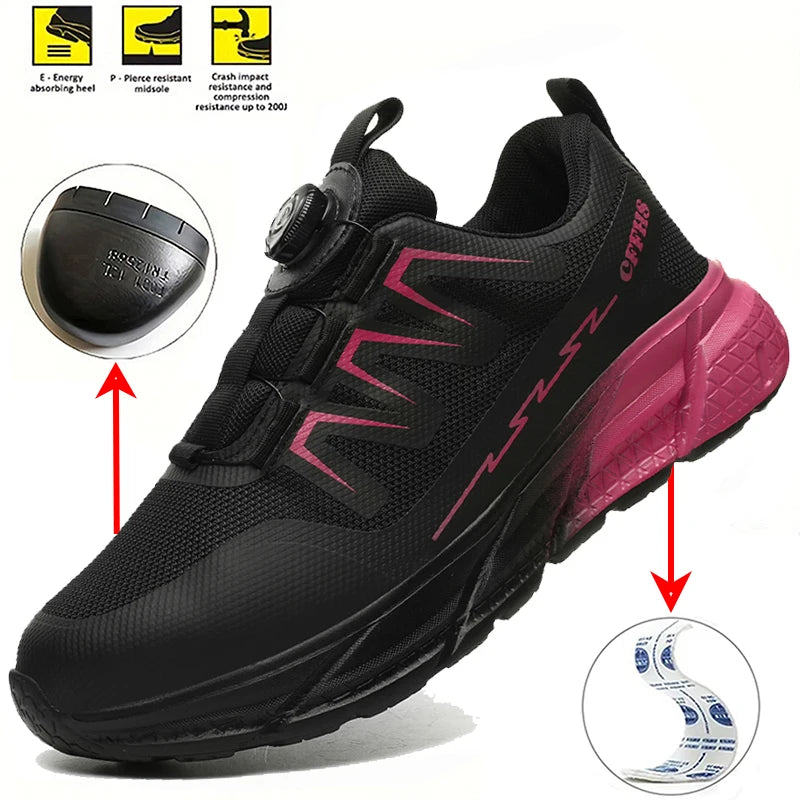Women Safety Shoes Steel Toe Work Boots