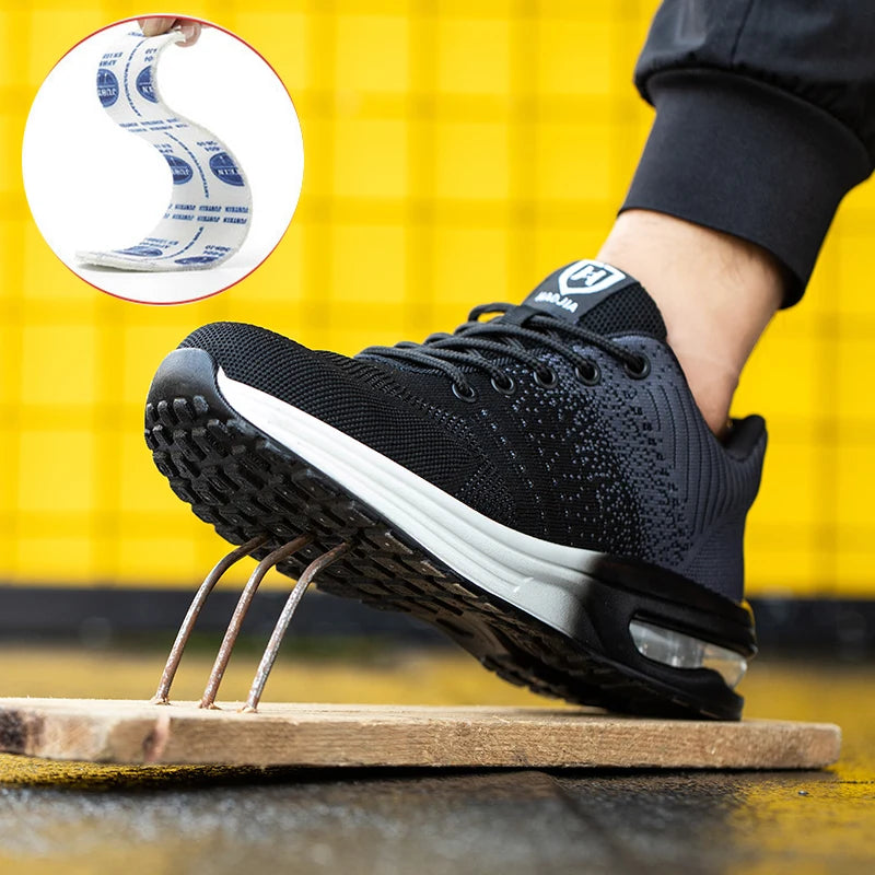 Work Shoes Men Women Anti-puncture Indestructible Shoes Air Cushion Work Shoes Steel Toe