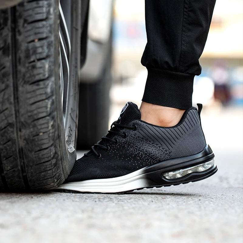 Work Shoes Men Women Anti-puncture Indestructible Shoes Air Cushion Work Shoes Steel Toe