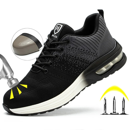 Work Shoes Men Women Anti-puncture Indestructible Shoes Air Cushion Work Shoes Steel Toe